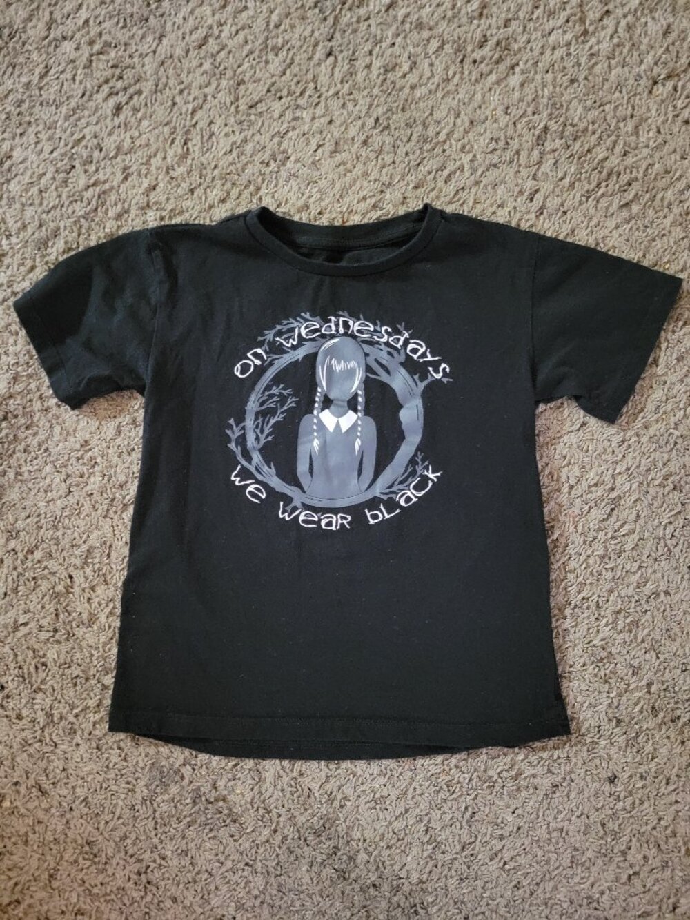 Wednesday Addams Girl's Black Tee